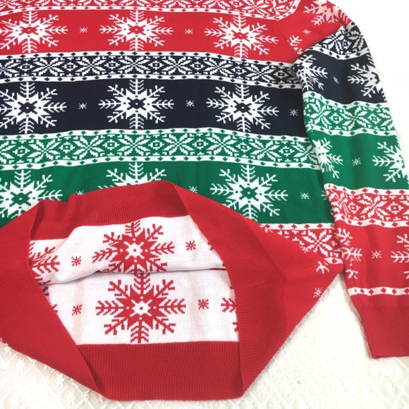 Ugly Christmas Sweater Ski Lodge Fair Isle Snowflakes Winter Sweater Unisex EUC - Picture 8 of 11